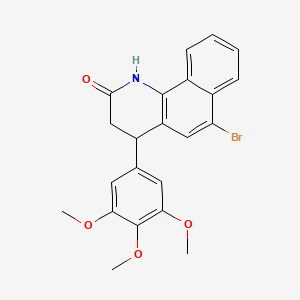 molecular formula C22H20BrNO4 B3340204 6-Bromo-4-(3,4,5-trimethoxyphenyl)-1,3,4-trihydrobenzo[h]quinolin-2-one CAS No. 297157-87-0