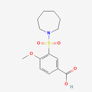 molecular formula C14H19NO5S B3340218 3-(氮杂环戊-1-基磺酰基)-4-甲氧基苯甲酸 CAS No. 299181-35-4