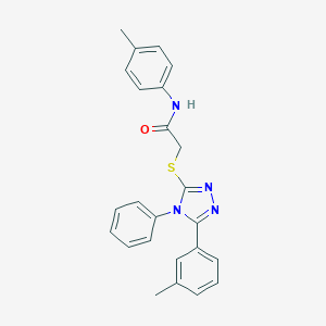 molecular formula C24H22N4OS B334035 N-(4-methylphenyl)-2-{[5-(3-methylphenyl)-4-phenyl-4H-1,2,4-triazol-3-yl]sulfanyl}acetamide 