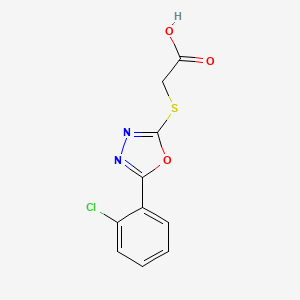 molecular formula C10H7ClN2O3S B3340366 [5-(2-Chloro-phenyl)-[1,3,4]oxadiazol-2-ylsulfanyl]-acetic acid CAS No. 485334-66-5