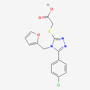 molecular formula C15H12ClN3O3S B3340389 {[5-(4-chlorophenyl)-4-(2-furylmethyl)-4H-1,2,4-triazol-3-yl]thio}acetic acid CAS No. 537017-56-4