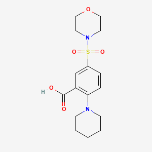 molecular formula C16H22N2O5S B3340395 5-(Morpholine-4-sulfonyl)-2-piperidin-1-yl-benzoic acid CAS No. 554437-00-2