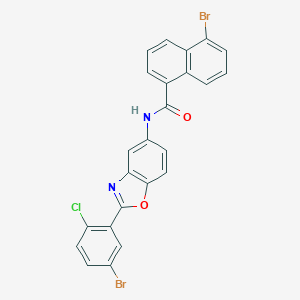 molecular formula C24H13Br2ClN2O2 B334042 5-bromo-N-[2-(5-bromo-2-chlorophenyl)-1,3-benzoxazol-5-yl]naphthalene-1-carboxamide 