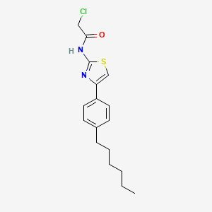 molecular formula C17H21ClN2OS B3340426 2-Chloro-N-[4-(4-hexyl-phenyl)-thiazol-2-yl]-acetamide CAS No. 565191-93-7