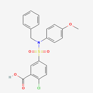 molecular formula C21H18ClNO5S B3340439 5-[Benzyl-(4-methoxy-phenyl)-sulfamoyl]-2-chloro-benzoic acid CAS No. 565198-70-1