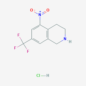 molecular formula C10H10ClF3N2O2 B3340462 7-(Trifluoromethyl)-1,2,3,4-tetrahydro-5-nitroisoquinoline hydrochloride CAS No. 625126-83-2