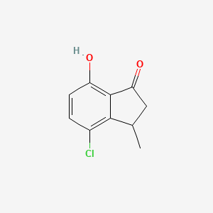 molecular formula C10H9ClO2 B3340489 4-Chloro-7-hydroxy-3-methylindan-1-one CAS No. 6625-07-6