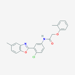 molecular formula C23H19ClN2O3 B334049 N-[4-chloro-3-(5-methyl-1,3-benzoxazol-2-yl)phenyl]-2-(2-methylphenoxy)acetamide 