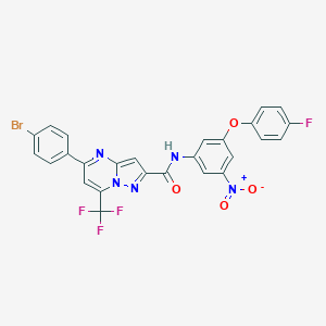 molecular formula C26H14BrF4N5O4 B334051 5-(4-bromophenyl)-N-[3-(4-fluorophenoxy)-5-nitrophenyl]-7-(trifluoromethyl)pyrazolo[1,5-a]pyrimidine-2-carboxamide 