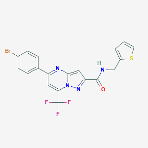 molecular formula C19H12BrF3N4OS B334052 5-(4-bromophenyl)-N-(thiophen-2-ylmethyl)-7-(trifluoromethyl)pyrazolo[1,5-a]pyrimidine-2-carboxamide 