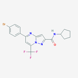 molecular formula C19H16BrF3N4O B334053 5-(4-bromophenyl)-N-cyclopentyl-7-(trifluoromethyl)pyrazolo[1,5-a]pyrimidine-2-carboxamide 