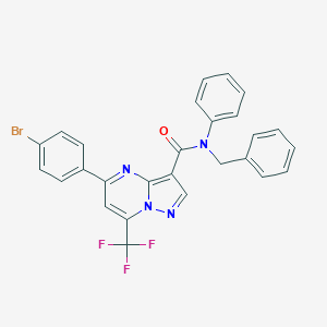 molecular formula C27H18BrF3N4O B334054 N-benzyl-5-(4-bromophenyl)-N-phenyl-7-(trifluoromethyl)pyrazolo[1,5-a]pyrimidine-3-carboxamide 
