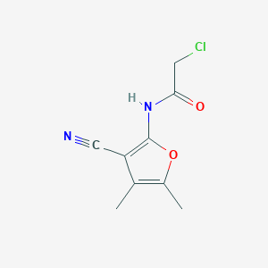molecular formula C9H9ClN2O2 B3340564 2-chloro-N-(3-cyano-4,5-dimethyl-2-furyl)acetamide CAS No. 72965-47-0