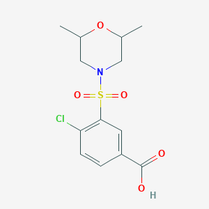 molecular formula C13H16ClNO5S B3340578 4-氯-3-[(2,6-二甲基吗啉-4-基)磺酰基]苯甲酸 CAS No. 731826-53-2