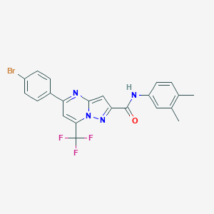 molecular formula C22H16BrF3N4O B334058 5-(4-bromophenyl)-N-(3,4-dimethylphenyl)-7-(trifluoromethyl)pyrazolo[1,5-a]pyrimidine-2-carboxamide 
