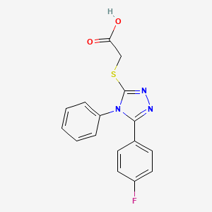 molecular formula C16H12FN3O2S B3340583 {[5-(4-fluorophenyl)-4-phenyl-4H-1,2,4-triazol-3-yl]thio}acetic acid CAS No. 731827-00-2