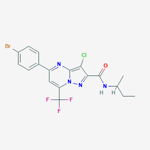 molecular formula C18H15BrClF3N4O B334059 5-(4-bromophenyl)-N-(sec-butyl)-3-chloro-7-(trifluoromethyl)pyrazolo[1,5-a]pyrimidine-2-carboxamide 