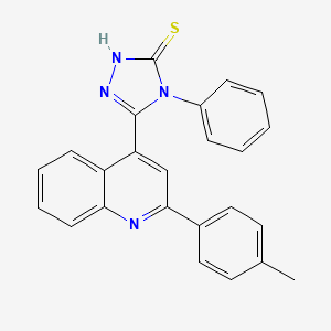 molecular formula C24H18N4S B3340593 5-[2-(4-methylphenyl)quinolin-4-yl]-4-phenyl-4H-1,2,4-triazole-3-thiol CAS No. 733031-04-4