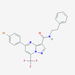 molecular formula C22H16BrF3N4O B334060 5-(4-bromophenyl)-N-(2-phenylethyl)-7-(trifluoromethyl)pyrazolo[1,5-a]pyrimidine-3-carboxamide 
