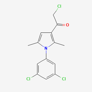 molecular formula C14H12Cl3NO B3340617 2-chloro-1-[1-(3,5-dichlorophenyl)-2,5-dimethyl-1H-pyrrol-3-yl]ethanone CAS No. 757192-85-1
