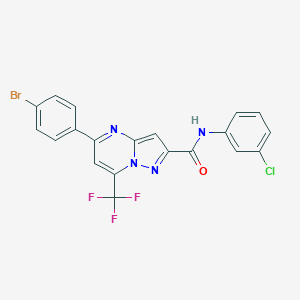molecular formula C20H11BrClF3N4O B334065 5-(4-bromophenyl)-N-(3-chlorophenyl)-7-(trifluoromethyl)pyrazolo[1,5-a]pyrimidine-2-carboxamide 