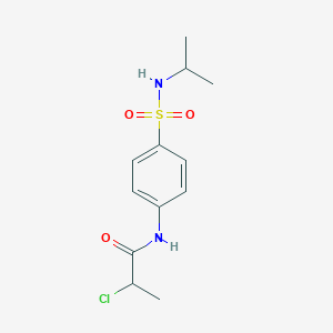 molecular formula C12H17ClN2O3S B3340671 2-chloro-N-{4-[(isopropylamino)sulfonyl]phenyl}propanamide CAS No. 790681-96-8