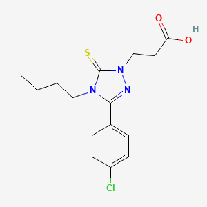 molecular formula C15H18ClN3O2S B3340674 3-[4-butyl-3-(4-chlorophenyl)-5-thioxo-4,5-dihydro-1H-1,2,4-triazol-1-yl]propanoic acid CAS No. 793727-84-1