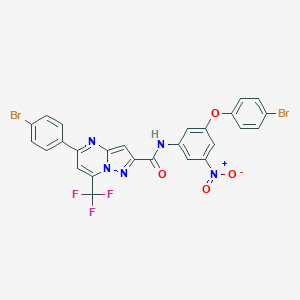 molecular formula C26H14Br2F3N5O4 B334070 N-{3-(4-bromophenoxy)-5-nitrophenyl}-5-(4-bromophenyl)-7-(trifluoromethyl)pyrazolo[1,5-a]pyrimidine-2-carboxamide 