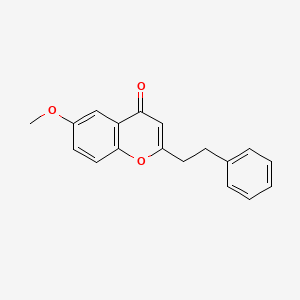 molecular formula C18H16O3 B3340706 4H-1-Benzopyran-4-one, 6-methoxy-2-(2-phenylethyl)- CAS No. 84294-89-3