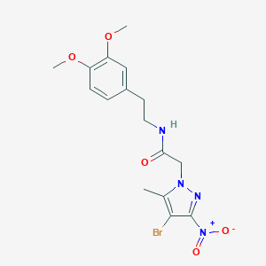 molecular formula C16H19BrN4O5 B334072 2-{4-bromo-3-nitro-5-methyl-1H-pyrazol-1-yl}-N-[2-(3,4-dimethoxyphenyl)ethyl]acetamide 