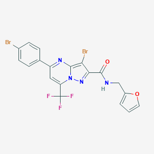 molecular formula C19H11Br2F3N4O2 B334073 3-bromo-5-(4-bromophenyl)-N-(2-furylmethyl)-7-(trifluoromethyl)pyrazolo[1,5-a]pyrimidine-2-carboxamide 