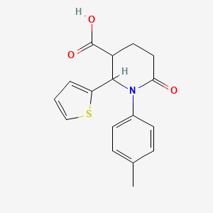 1-(4-Methylphenyl)-6-oxo-2-thien-2-ylpiperidine-3-carboxylic acid