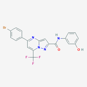 molecular formula C20H12BrF3N4O2 B334075 5-(4-bromophenyl)-N-(3-hydroxyphenyl)-7-(trifluoromethyl)pyrazolo[1,5-a]pyrimidine-2-carboxamide 