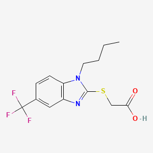 molecular formula C14H15F3N2O2S B3340752 {[1-butyl-5-(trifluoromethyl)-1H-benzimidazol-2-yl]thio}acetic acid CAS No. 868238-03-3