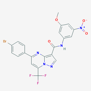 molecular formula C21H13BrF3N5O4 B334076 5-(4-bromophenyl)-N-(3-methoxy-5-nitrophenyl)-7-(trifluoromethyl)pyrazolo[1,5-a]pyrimidine-3-carboxamide 