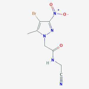 molecular formula C8H8BrN5O3 B334077 2-(4-bromo-5-methyl-3-nitro-1H-pyrazol-1-yl)-N-(cyanomethyl)acetamide 