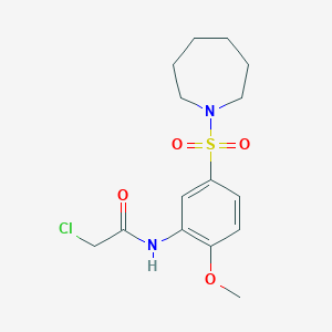 molecular formula C15H21ClN2O4S B3340770 N-[5-(azepan-1-ylsulfonyl)-2-methoxyphenyl]-2-chloroacetamide CAS No. 872107-76-1