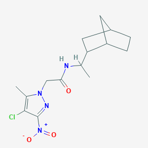 molecular formula C15H21ClN4O3 B334080 N-(1-bicyclo[2.2.1]hept-2-ylethyl)-2-{4-chloro-3-nitro-5-methyl-1H-pyrazol-1-yl}acetamide 