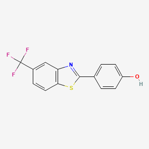 molecular formula C14H8F3NOS B3340804 4-[5-(Trifluoromethyl)-1,3-benzothiazol-2-yl]phenol CAS No. 880088-31-3