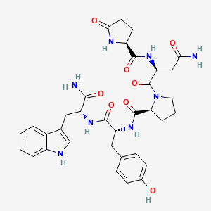 molecular formula C34H40N8O8 B3340806 Glp-Asn-Pro-d-Tyr-d-Trp-NH2 CAS No. 882400-49-9