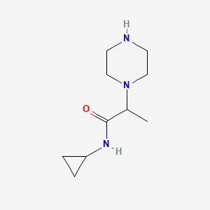 molecular formula C10H19N3O B3340836 N-cyclopropyl-2-piperazin-1-ylpropanamide CAS No. 923225-24-5