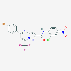 molecular formula C20H10BrClF3N5O3 B334084 5-(4-bromophenyl)-N-(2-chloro-4-nitrophenyl)-7-(trifluoromethyl)pyrazolo[1,5-a]pyrimidine-2-carboxamide 