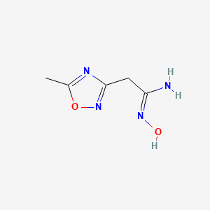 molecular formula C5H8N4O2 B3340862 N'-hydroxy-2-(5-methyl-1,2,4-oxadiazol-3-yl)ethanimidamide CAS No. 926218-96-4