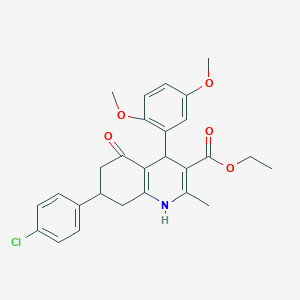molecular formula C27H28ClNO5 B334089 Ethyl 7-(4-chlorophenyl)-4-(2,5-dimethoxyphenyl)-2-methyl-5-oxo-1,4,5,6,7,8-hexahydroquinoline-3-carboxylate 