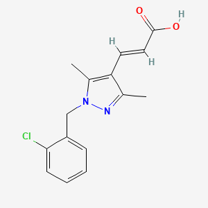 molecular formula C15H15ClN2O2 B3340930 (2E)-3-[1-(2-chlorobenzyl)-3,5-dimethyl-1H-pyrazol-4-yl]acrylic acid CAS No. 956740-87-7