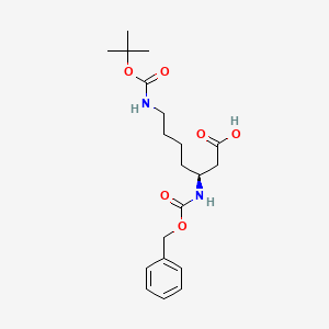 (3S)-7-[(2-methylpropan-2-yl)oxycarbonylamino]-3-(phenylmethoxycarbonylamino)heptanoic acid