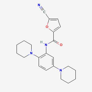 molecular formula C22H26N4O2 B3340939 5-cyano-N-(2,5-di(piperidin-1-yl)phenyl)furan-2-carboxamide CAS No. 959626-45-0