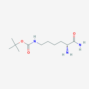molecular formula C11H23N3O3 B3340945 (R)-tert-Butyl (5,6-diamino-6-oxohexyl)carbamate CAS No. 96138-49-7