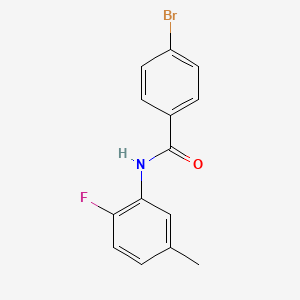 molecular formula C14H11BrFNO B3340972 4-bromo-N-(2-fluoro-5-methylphenyl)benzamide CAS No. 1002463-87-7