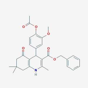 molecular formula C29H31NO6 B334100 Benzyl 4-[4-(acetyloxy)-3-methoxyphenyl]-2,7,7-trimethyl-5-oxo-1,4,5,6,7,8-hexahydro-3-quinolinecarboxylate 